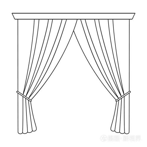 窗帘单中大纲样式矢量符号股票图