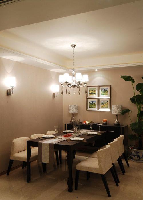 现代简约三居室餐厅餐桌装修效果图大全