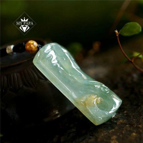 糯种起胶飘黄翡翠凤凰吊坠