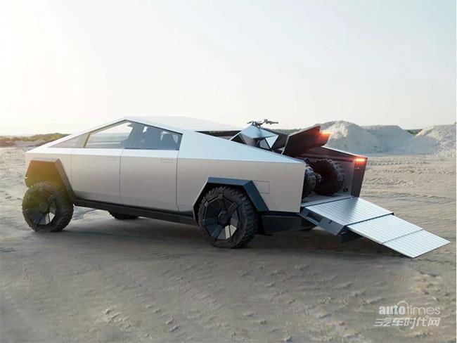 特斯拉纯电动cybertruck实车图 将3月份亮相