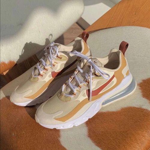 nikeairmax270react白黄蓝彩虹银粉米白男女气垫跑步鞋