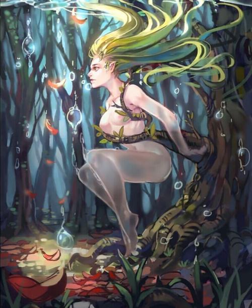 绘画视频 ▏花海中的水之精灵女绘画视频