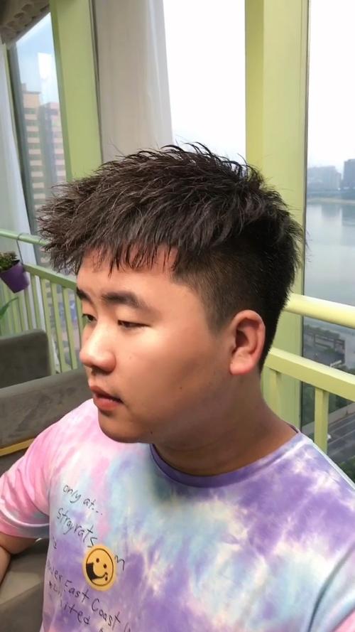 男士发型 自然卷毛躁发质 圆脸适合什么发型_男士发型