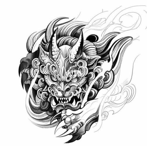 几张新的兽头纹身手稿_纹身_我的纹身分享_文化_绘画