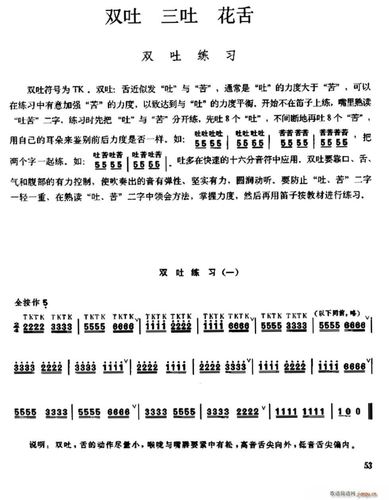 笛子双吐,三吐,花舌练习