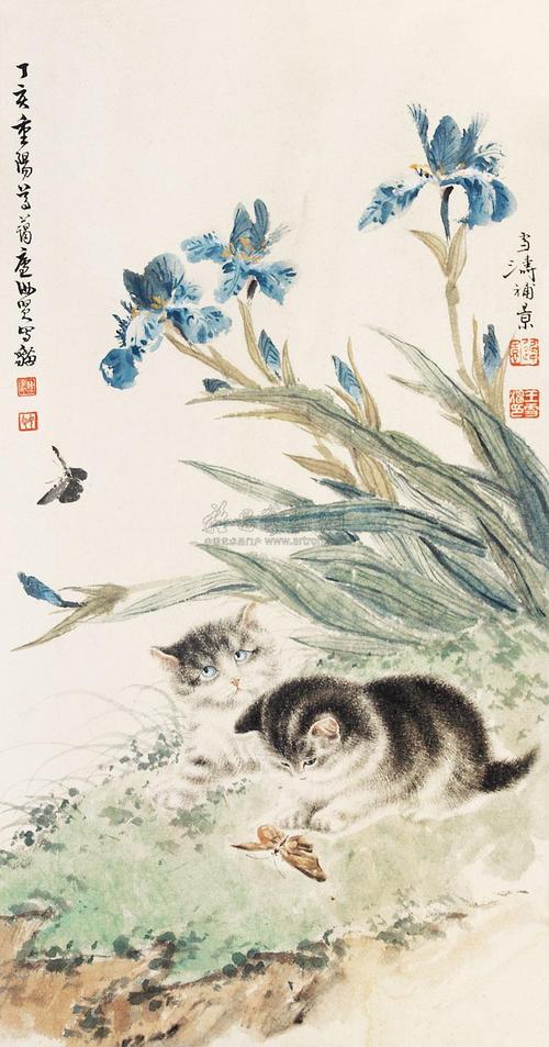 2011 猫戏图 立轴
