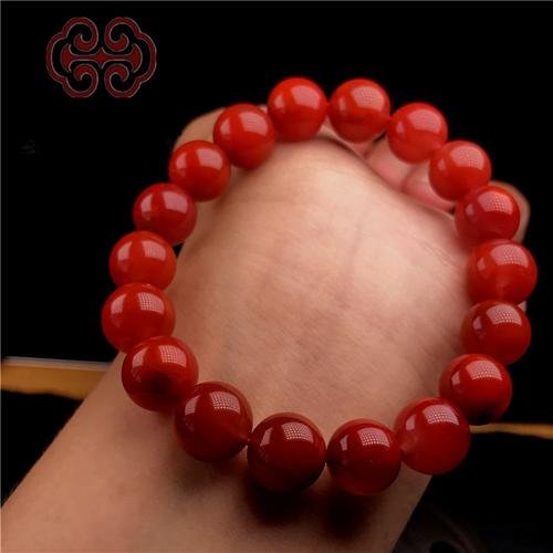 南红玛瑙手串 凉山瓦西南红手链男女文玩珠宝红玛瑙手