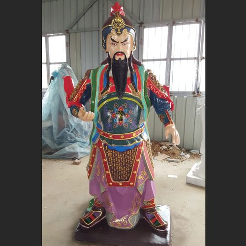 托塔李天王1·6米树脂玻璃钢神像贴金彩绘河南善缘佛像厂直销