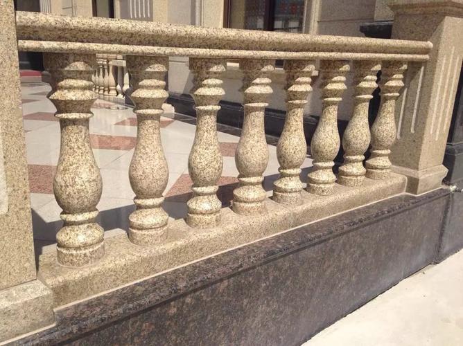 石材雕刻厂】获取石雕阳台柱花岗岩黄金麻花瓶柱阳台护栏楼梯扶手别墅