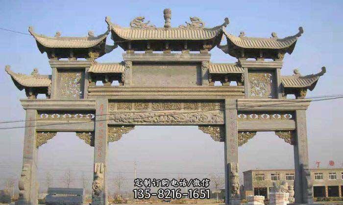 放置大型三门石牌坊道路牌坊石雕-大型三门石牌坊道路牌坊石雕如何?