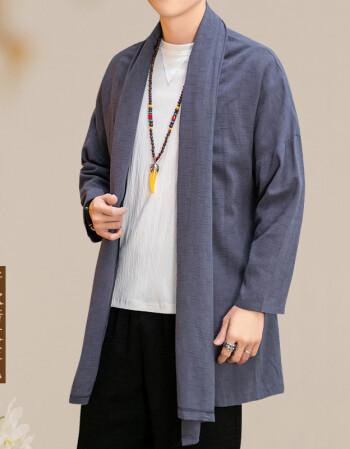 服饰内衣>男装>唐装/汉服>欧楼>新中式服装男装中国风汉服开衫外套