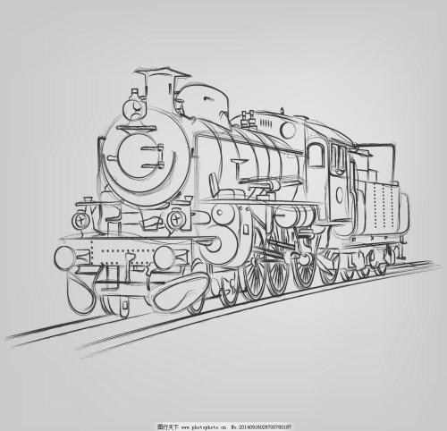 蒸汽火车简笔画法