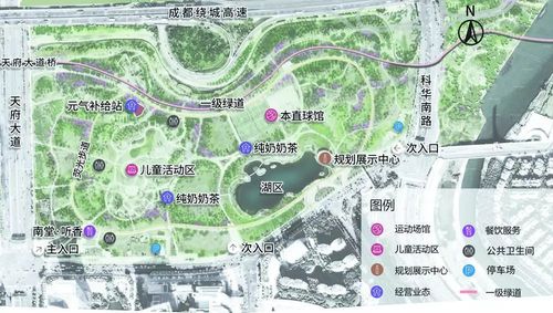 桂溪生态公园西起益州大道,东至锦江,占地面积约2000亩,规划一级绿道