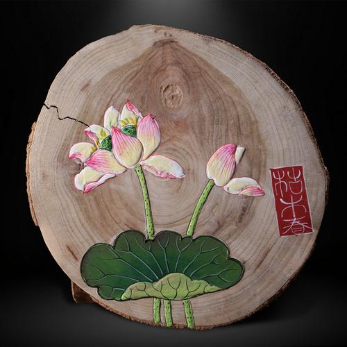 纯手工樟木圆饼画 老樟木风化木板画 禅意挂画 来图来样 价