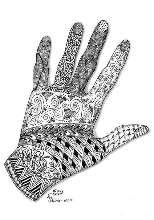 有【手】就能画——19张关于"手"的线描创意,作为零基础第一节线描课