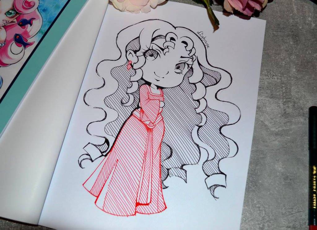 手绘作品欣赏:线描卡通人物