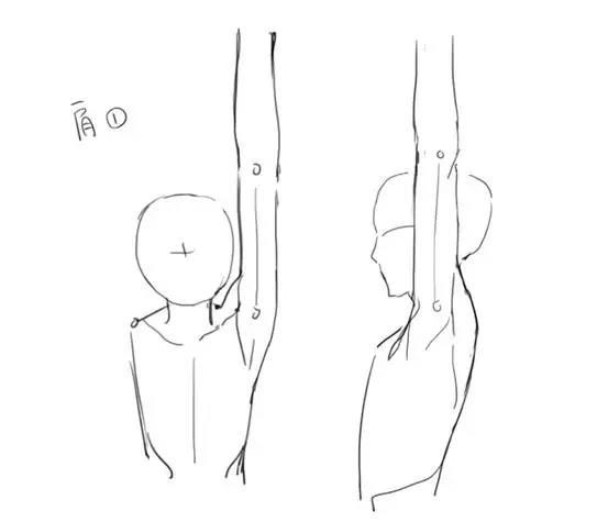 抬起手腕后,肩膀会向后,需要注意的是,不仅是手臂的位置,肩膀的位置也