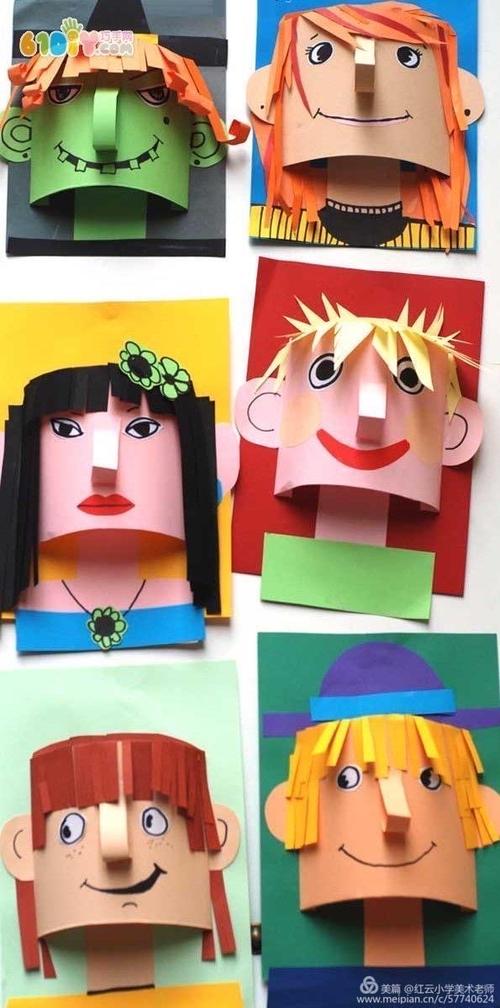 张华镇中心幼儿园——手工《人脸剪贴画》