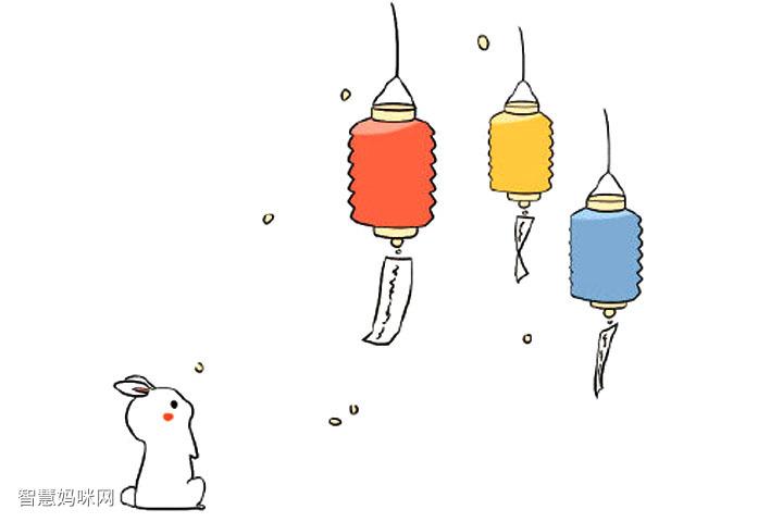 中秋猜灯谜简笔画画法步骤