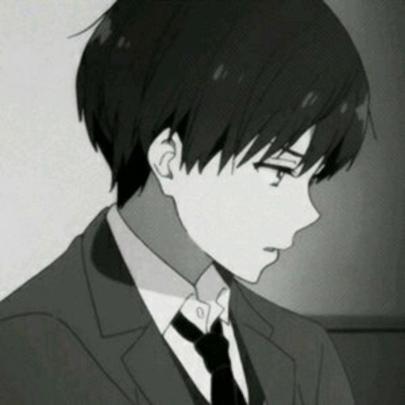 男生头像黑白伤感动漫高清丧系的伤感动漫黑白男头图片