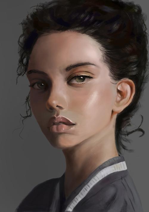 写实人像厚涂奥黛丽赫本肖像照图片临摹练习