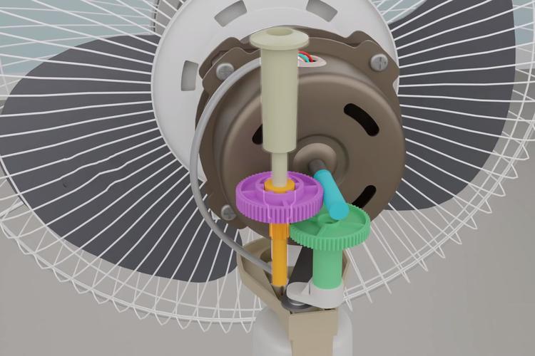 电风扇是如何控制摇头的,3d动画展示其原理,多年的疑惑被解开了