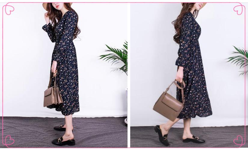 春季长款碎花连衣裙配什么鞋子 简单搭配开启你的撩人春季