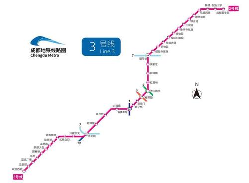 成都地铁3号线线路规划图,运营时间表
