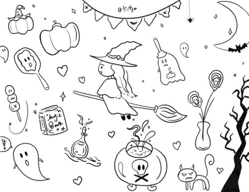 procreate画万圣节 | 简笔画翻最后一张99_简笔画_万圣节去哪玩