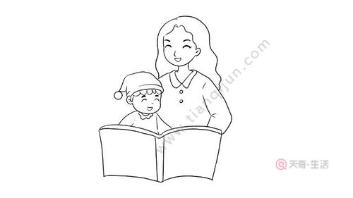 妈妈给我讲故事简笔画教程 妈妈给我讲故事简笔画步骤