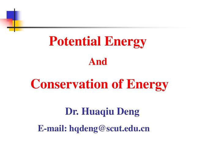 8 potential energy and conservation of energyppt