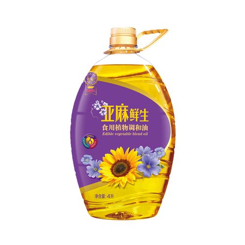 金龙鱼亚麻鲜生食用植物调和油4l食用油压榨粮油葵花籽油营养油