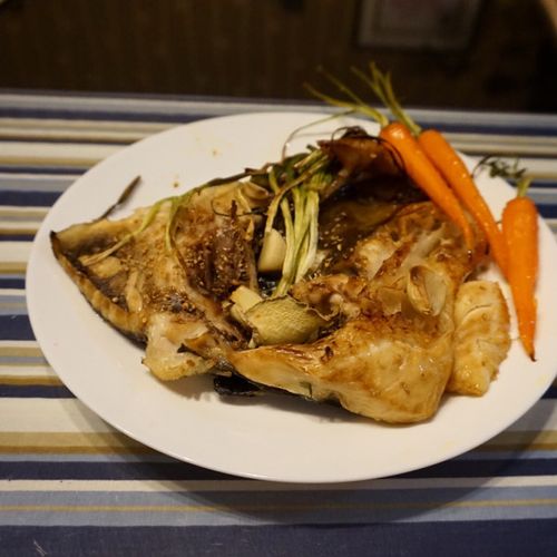 烤箱 葱烤鸦片鱼头 微笑的安小姐做的葱烤鸦片鱼头