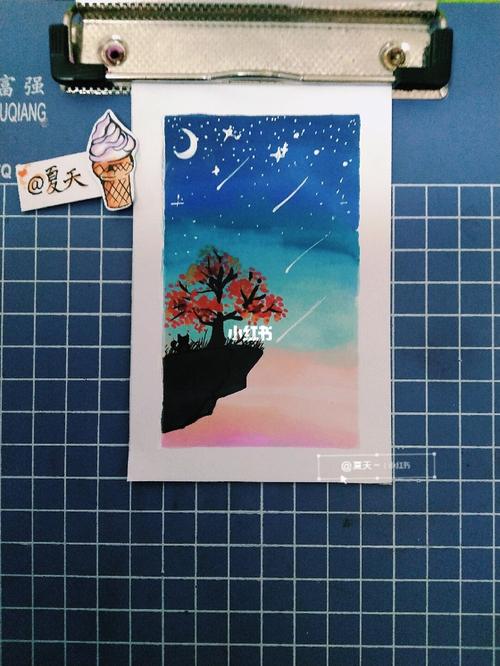 马克笔星空画73_星空_马克笔_简笔画_文化_绘画