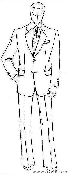 简笔画西装男全身
