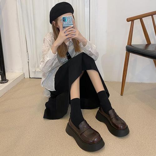 jk鞋小皮鞋女英伦风新款百搭厚底松糕鞋学院风jk制服鞋显脚小单鞋