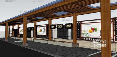 46现代长廊宣传栏 小区街道中式宣传栏 公园宣传栏长廊 作品展示栏