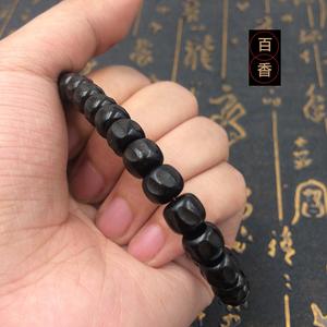 椰蒂回纹珠单圈手串 佛珠手串 精品乱山印尼老料百香籽散珠 雕刻