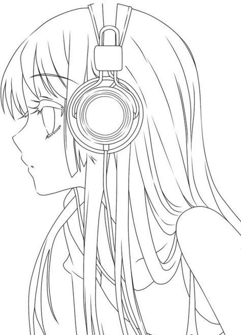 卡通动漫人物简笔画_长发女孩