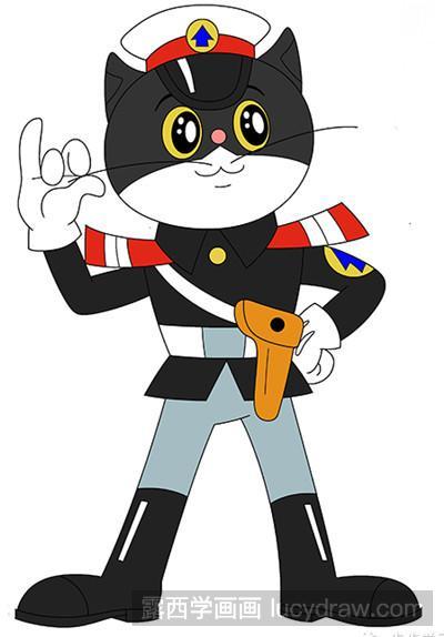 儿童画教程:教你画黑猫警长