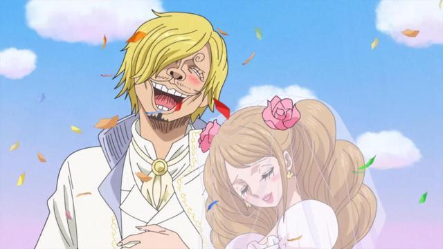 布琳在伪装期的时候对山治极好,后来在婚礼上,山治也乐成了另一个猥琐