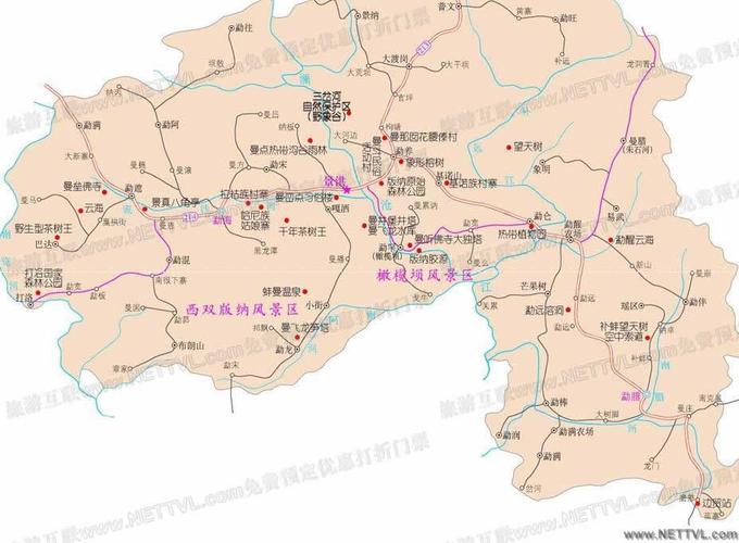 西双版纳傣族园地图