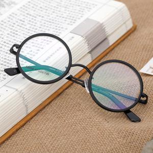 金属合金复古正圆形眼镜架近视老花平光眼镜框民国文艺范配高度数