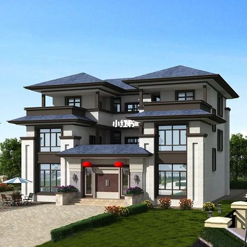 有一种中国美叫对称美|新中式三层别墅_建筑_别墅_设计_自建房_客厅