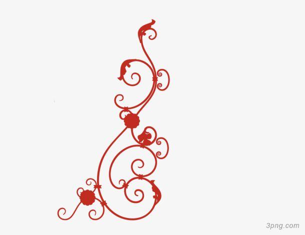红花边边框纹理40png素材透明免抠图片-动植人物