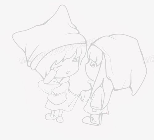 可爱铅笔画情侣七夕