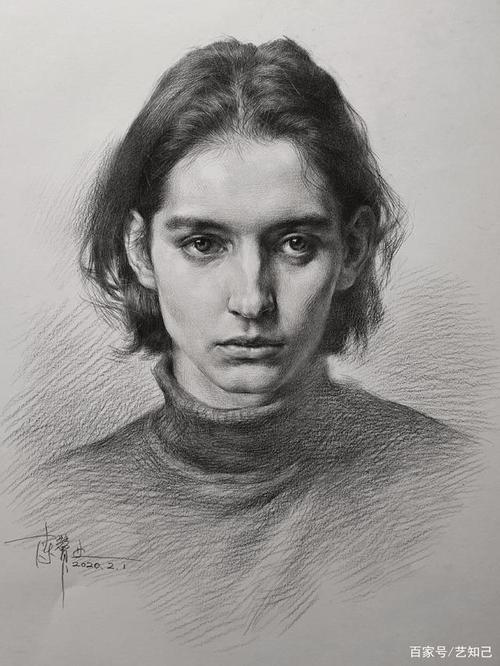 素描头像精讲之不同视角的人像,掌握好,哪个角度画出来都美美的