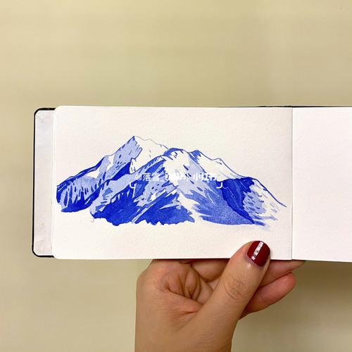 水彩练习|雪山_水彩画_教程_上色_铅笔画_温莎牛顿怎么样_水彩画教程