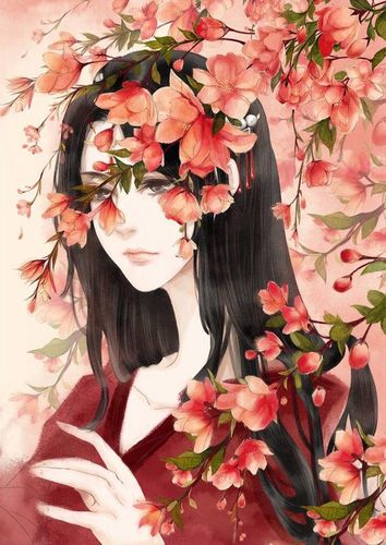 古装美女手绘插画图片