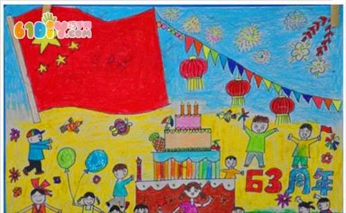 关于庆祝国庆节的儿童画